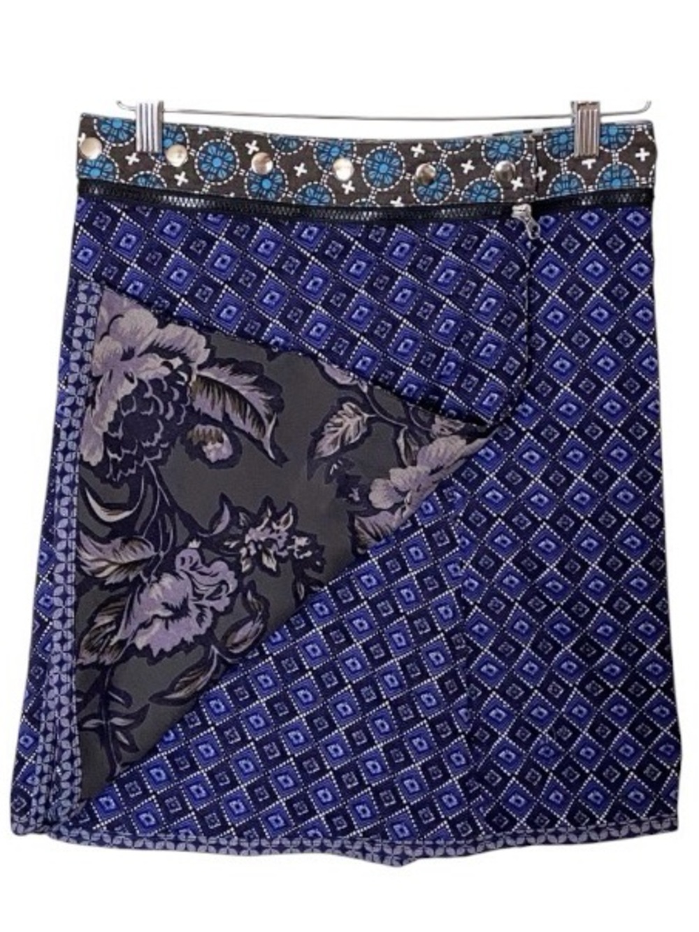 NWT ZAND Amsterdam Anna Rayon Long Reversible Snap Wrap Skirt OSFM